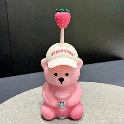 Bearista Bear Glass Tumbler 591ml (20oz) | Lid & Straw
