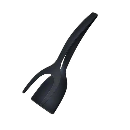 2 in 1 Spatula Tongs Kitchen Turner Non Stick Egg Pancake Fish Flipper