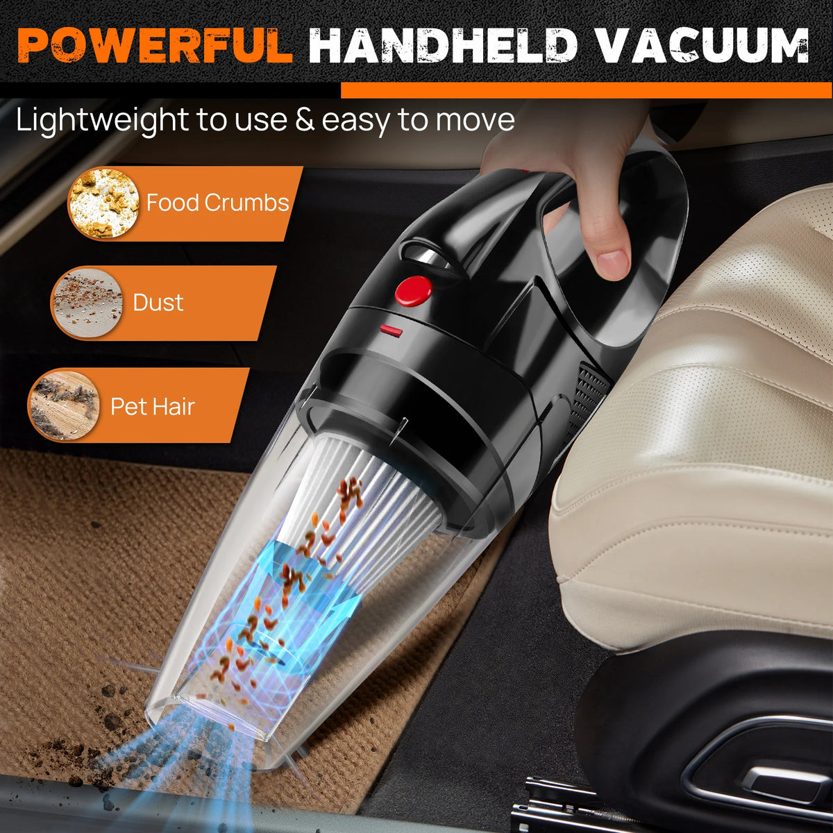 Powerful Car Vacuum Cleaner Cordless Wet/Dry Strong Suction Handheld Cleaning UK
