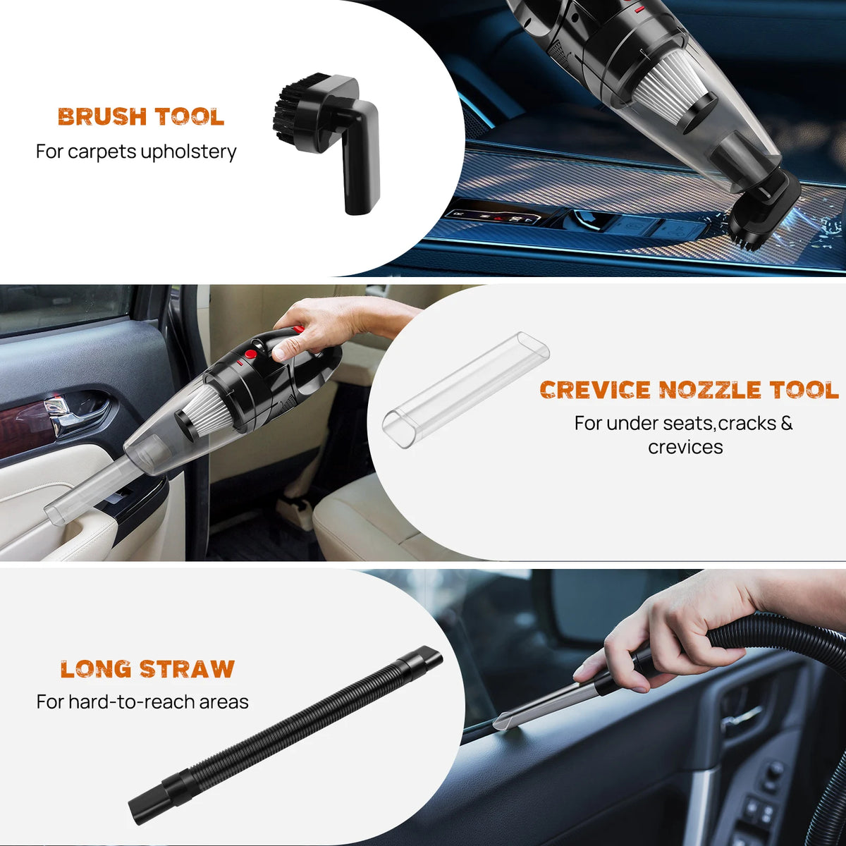 Powerful Car Vacuum Cleaner Cordless Wet/Dry Strong Suction Handheld Cleaning UK