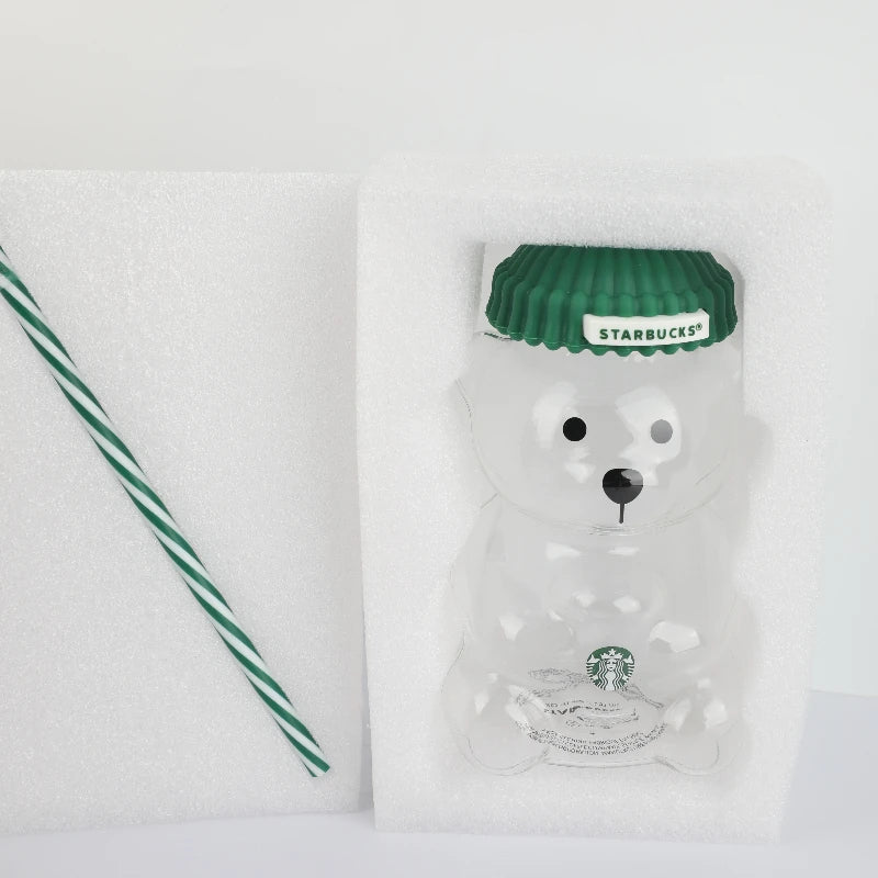 Bearista Bear Glass Tumbler 591ml (20oz) | Lid & Straw