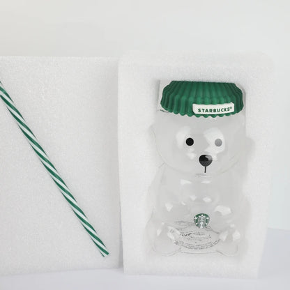Bearista Bear Glass Tumbler 591ml (20oz) | Lid & Straw