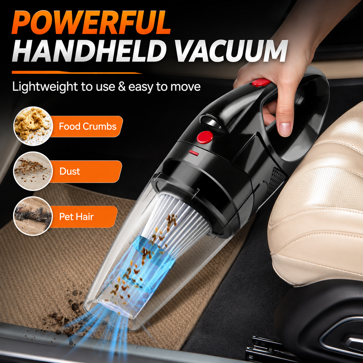 Powerful Car Vacuum Cleaner Cordless Wet/Dry Strong Suction Handheld Cleaning UK